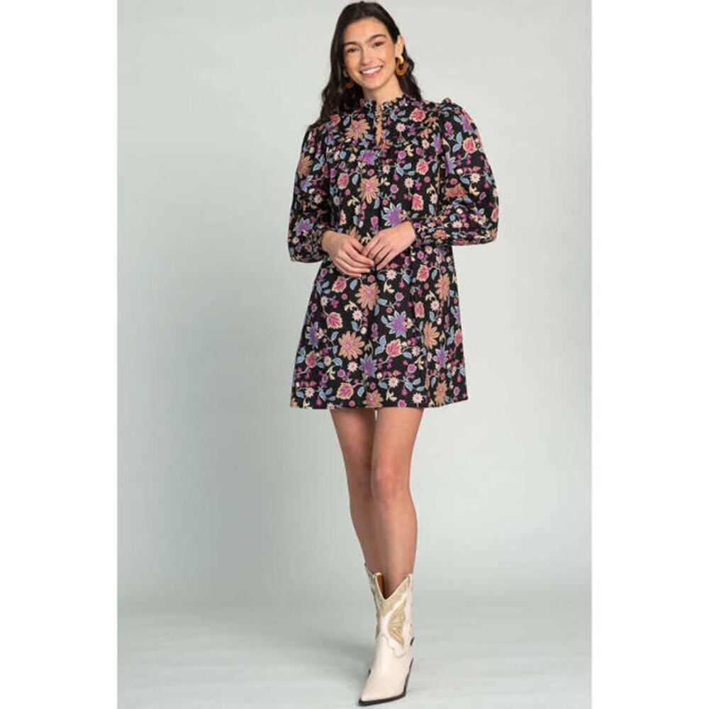 Olivia The Label Ella Dress vintage black floral sz small $220